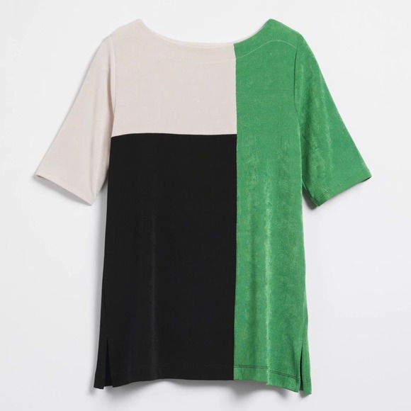 Chico's Travelers Colorblock Tunic Top Size Large Half Sleeve Wrinkle Resistant - Picture 1 of 12